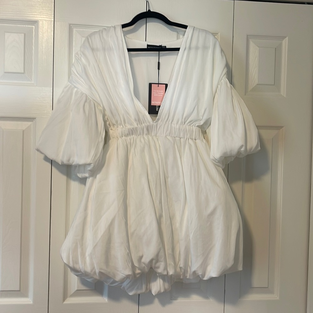 White puffy Zara dress